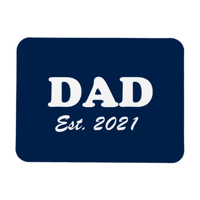 Ímã Pai data estabelecida personalizada marinho azul b (Horizontal)