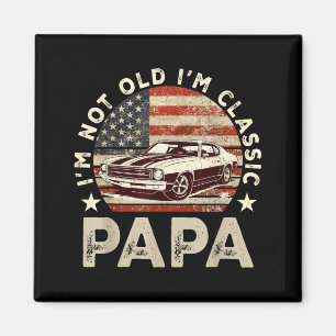 Imã Pai de Carro Antigo Bandeira Americana Avô Papai E