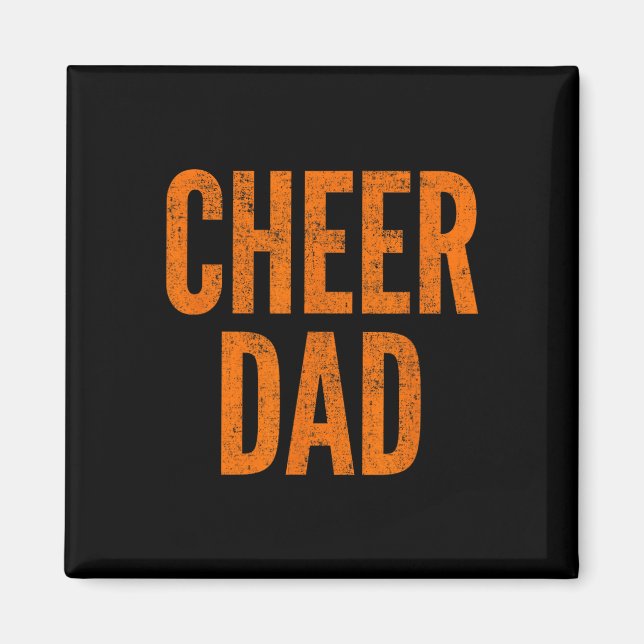 Imã Pai de Cheerleading Laranja e Preto Combinando P (Frente)