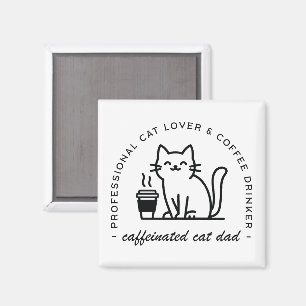 Imã Pai de gato e amantes de café hipster