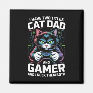 Imã Pai de Gato Gamer Divertido Pai de Jogos Eu Tenho