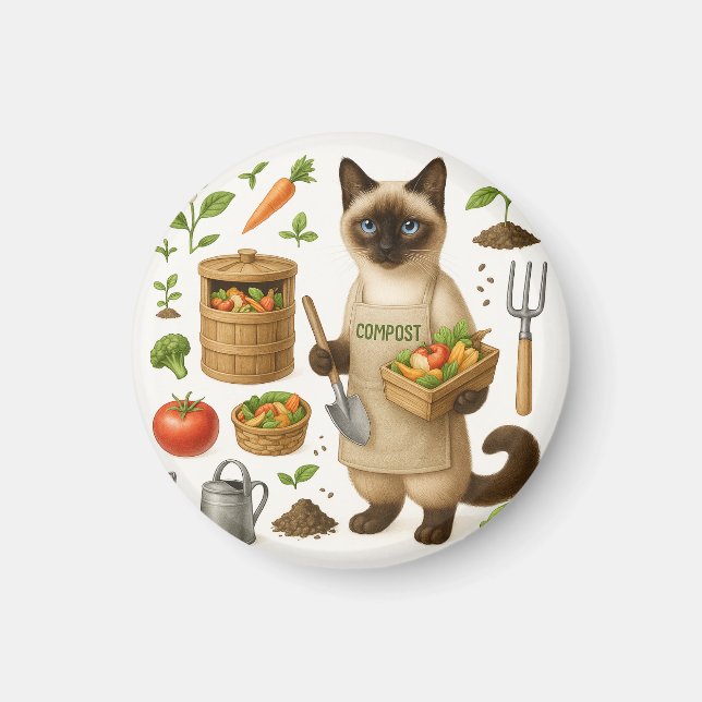 Imã Pai de gato no jardim (Frente)