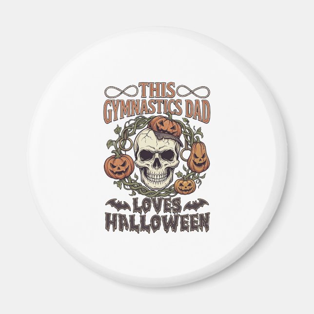 Imã Pai de Ginástica Ama Halloween Caveira Abóboras Mo (Frente)