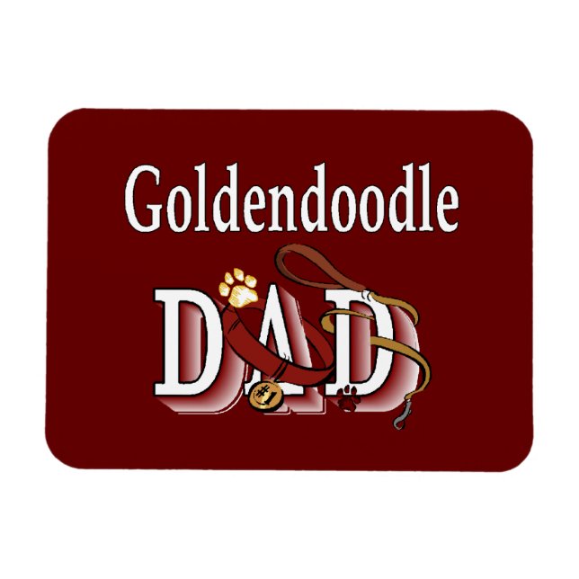 Ímã Pai de Goldendoodle (Horizontal)