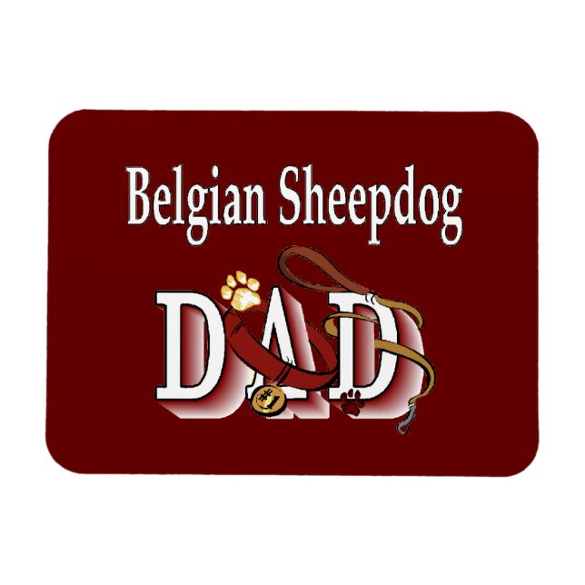 Ímã Pai de Sheepdog belga (Horizontal)