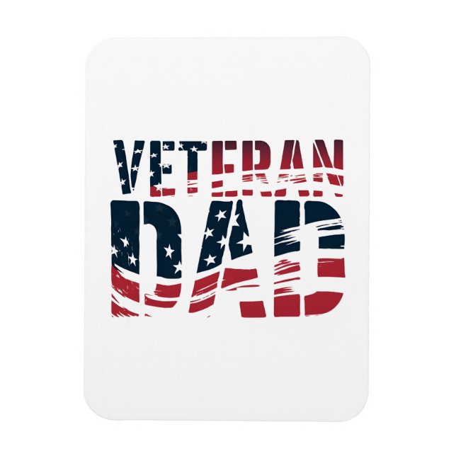 Ímã Pai de Veterano Vermelho, Branco e Azul (Vertical)