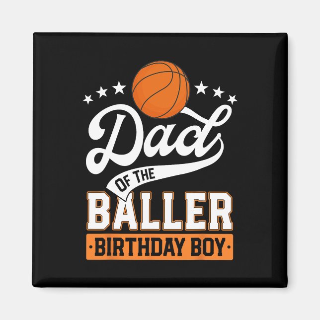 Imã Pai Do Baller Birthday Boy Basball Themed P (Frente)
