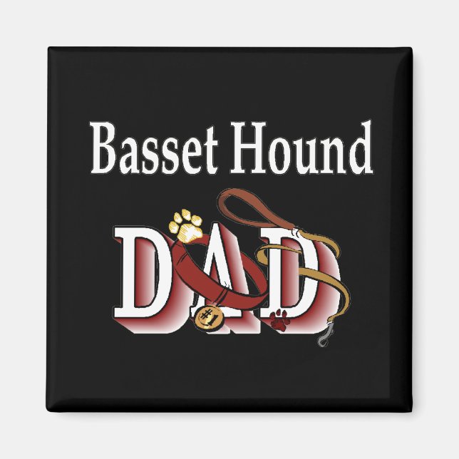 Imã pai do basset hound Magnet (Frente)