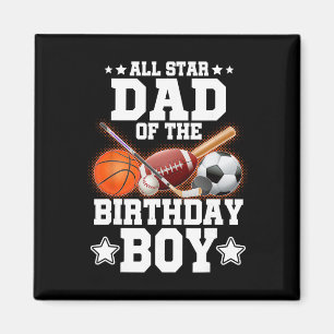 Imã Pai Estrela do Menino do Aniversário Sketll Futebo