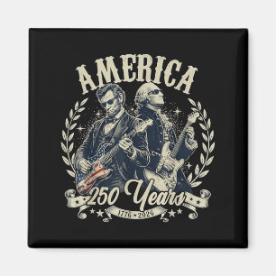 Imã Pai Fundador dos EUA Abe Lincoln Tocando Guitarra
