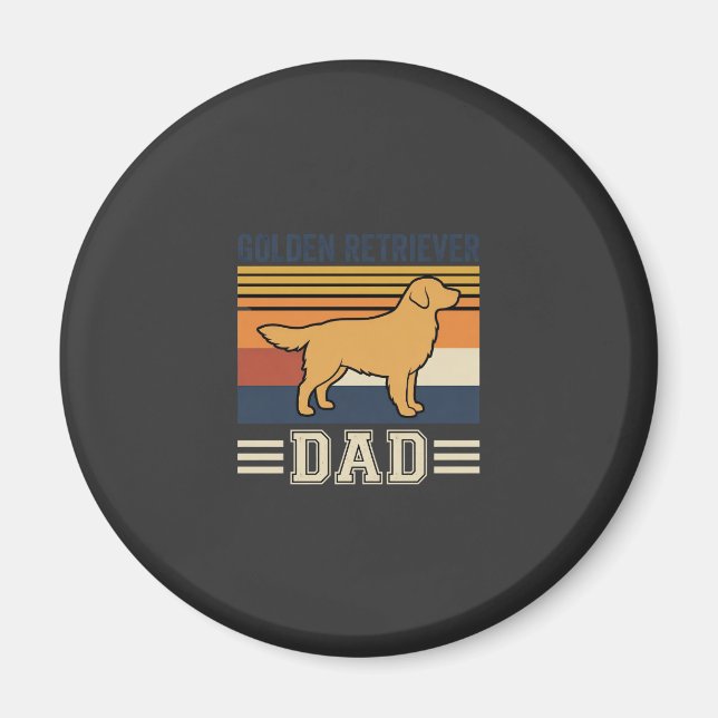 Imã Pai Golden Retriever Cão Retro (Frente)
