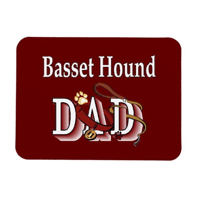 Ímã Pai Hound Basset (Horizontal)