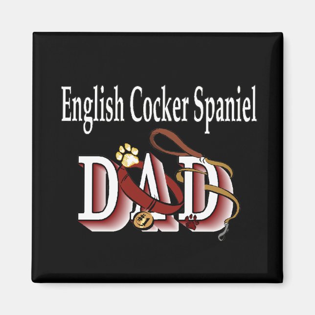 Imã Pai Inglês Cocker Spaniel Magnet (Frente)