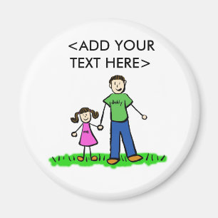Imã Pai Little Girl Custom Magnet (Brunette)