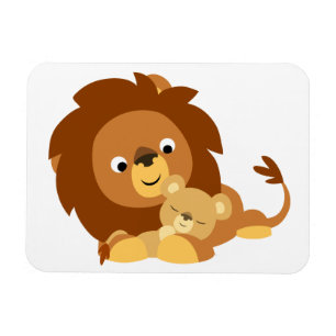 Ímã Pai Loving bonito do leão dos desenhos animados &