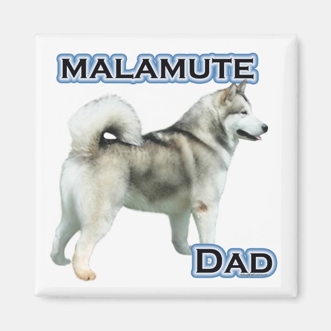 Imã Pai Malamute do Alasca 4 - Magnet (Frente)