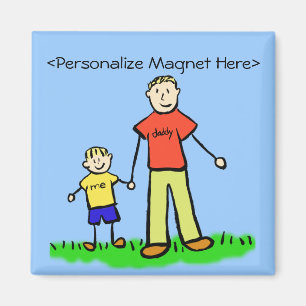 Imã Pai & Me - Pai e Filho - Magneta Personalizada (Lo