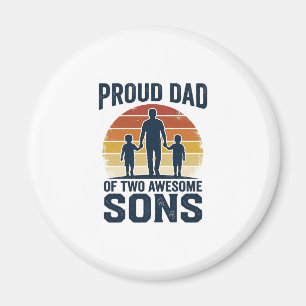 Imã Pai Orgulhoso de Dois Filhos Incríveis Camisa Vint