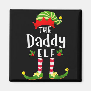 Imã Pai Papai Noel Elfo Pijama Combinando Festa de Nat