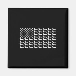 Imã Pai Patriótico de Cão de Bandeira Americana Dachsh