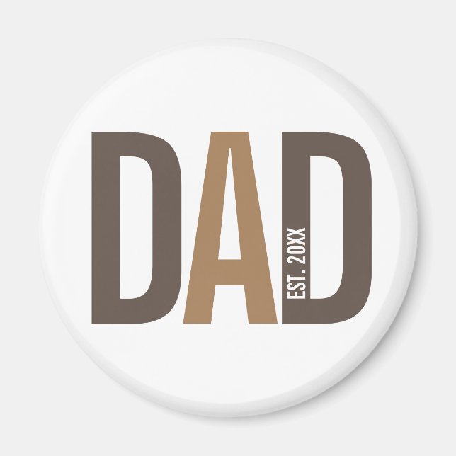 Imã Pai Personalizado Castanho Moderno Estabelecido (Frente)