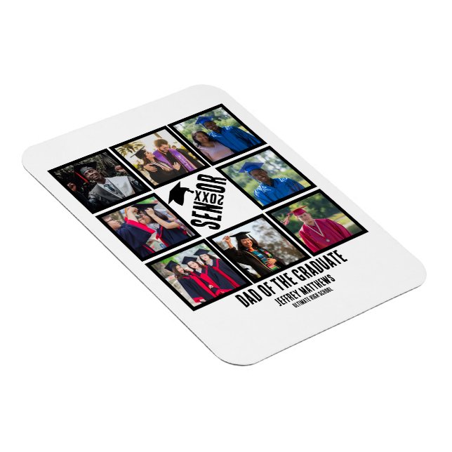 Ímã Pai personalizado da coleção de fotos do formando  (Lado Direito)