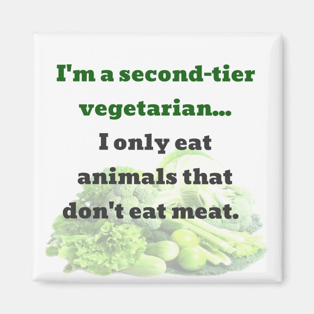 Imã PAI PIADA: Eu sou um Vegetariano do segundo nível, (Frente)