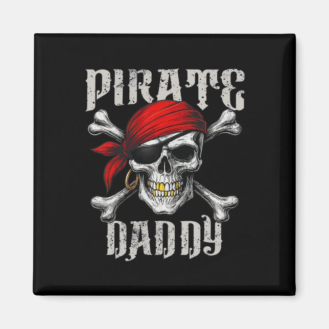 Imã Pai Pirata Jolly Roger Flag E Skull Crossbones (Frente)