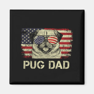 Imã Pai Pug Masculino Amantes De Cachorro Bandeira Ame