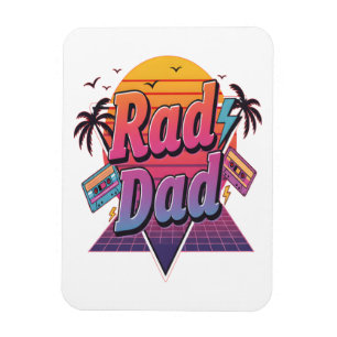 Ímã Pai Radical – Estilo Neon Retro dos Anos 80 para P
