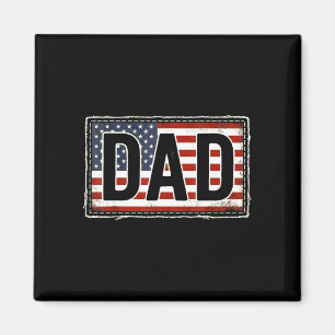 Imã Pai retrô bandeira americana correspondendo famíli