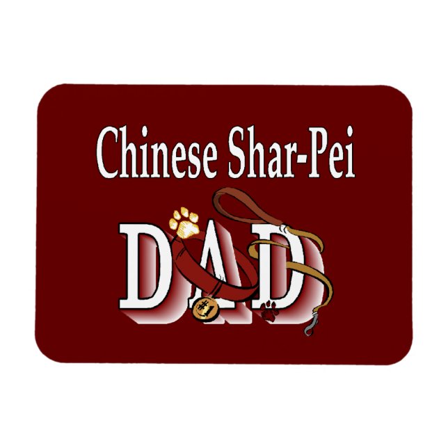 Ímã Pai Shar-Pei Chinês (Horizontal)