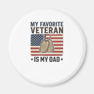 Imã Pai Veterano Favorito Design de Placas de Cachorro