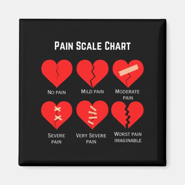 Imã Pain Scale Chart Design For Funny Valentines Day  (Frente)