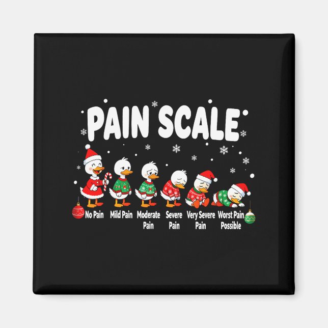 Imã Pain Scale Cute Duck Christmas Nurse Triage Pain E (Frente)