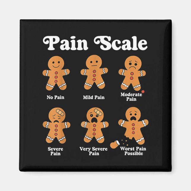 Imã Pain Scale Funny Gingerbread Christmas Nurse Pain  (Frente)