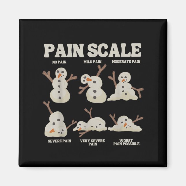 Imã Pain Scale Snowman Funny Nurse Christmas Icu Nurse (Frente)