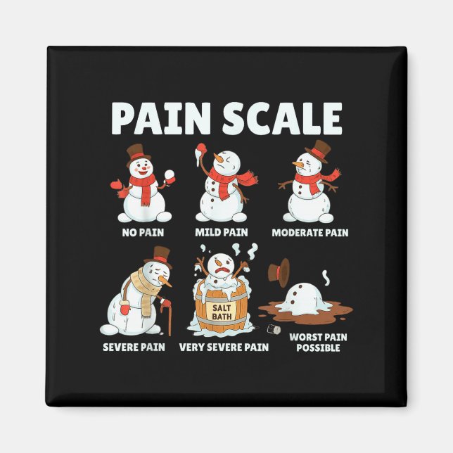Imã Pain Scale Snowman Xmas Funny Nurse Christmas Icu  (Frente)