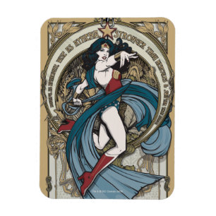 Ímã Painel de Arte Nouveau para Mulher Maravilha