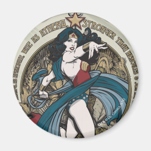Imã Painel de Arte Nouveau para Mulher Maravilha