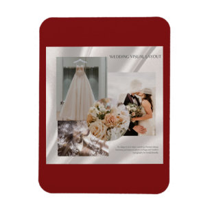 Ímã Painel de Layout Visual de Convite de Casamento Mo
