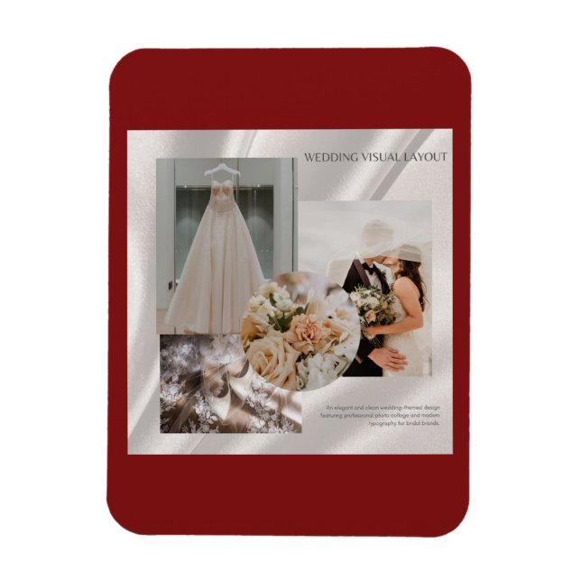Ímã Painel de Layout Visual de Convite de Casamento Mo (Vertical)