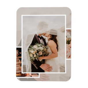 Ímã Painel de Layout Visual de Convite de Casamento Mo