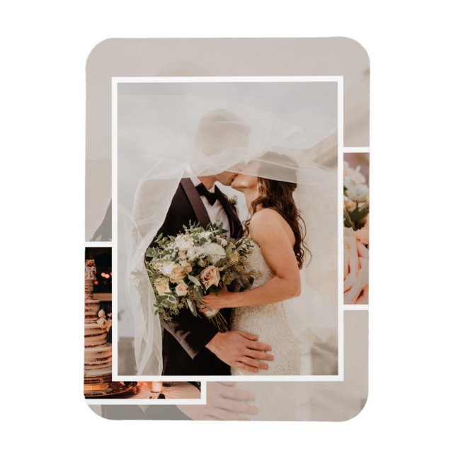 Ímã Painel de Layout Visual de Convite de Casamento Mo (Vertical)