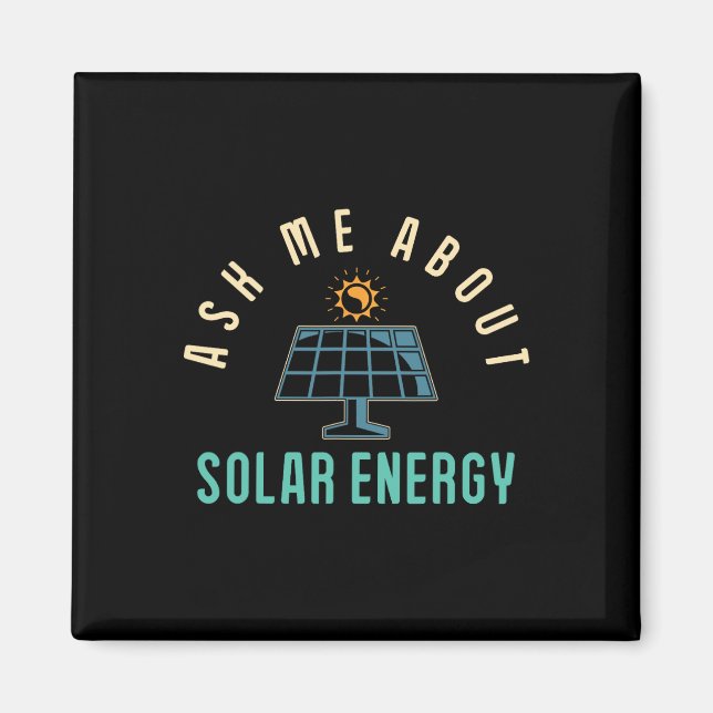 Imã Painel solar Pergunte-me sobre energia solar energ (Frente)