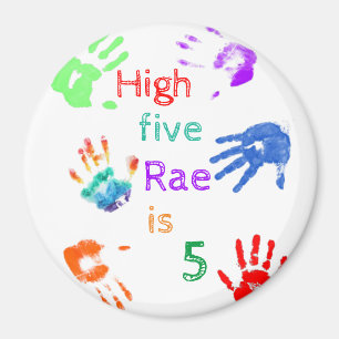 Imã Paint Handprint Aniversário com Nome Personalizado