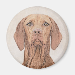 Imã Painting Vizsla - Arte de Cachorro Original