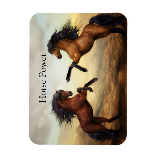 Ímã pair of wild horses  (Vertical)