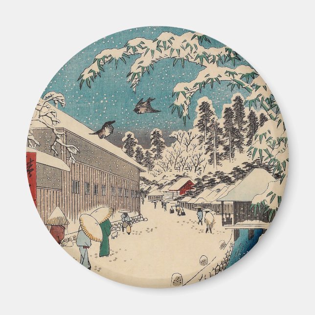Imã País japão da paisagem de inverno de Hiroshige (Frente)