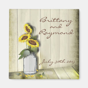 IMÃ PAÍS RUSTICO MASON JAR COM FLORES